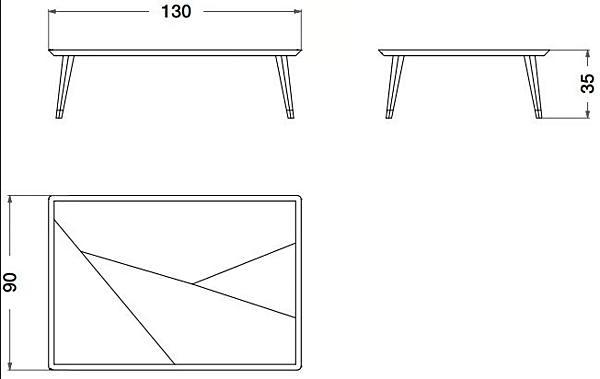 Table basse rectangulaire en bois Eclipse CPRN HOMOOD E236 usine CPRN HOMOOD de l'Italie. Foto №2