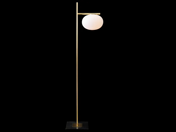 Lampadaire en laiton et verre collection Alba Oluce 382 usine Oluce de l'Italie. Foto №1