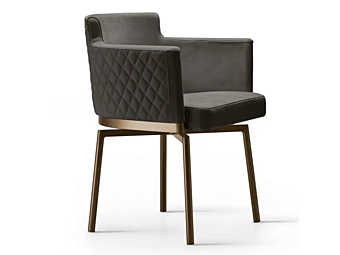 Fauteuil pivotant en cuir avec accoudoirs Eforma Ely Diamond usine Eforma de l'Italie