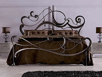 Lit double avec tête de lit rembourrée en tissu Safira Cortezari 917 Lit double avec tête de lit rembourrée en tissu Safira Cortezari 917 usine CORTE ZARI de l'Italie
