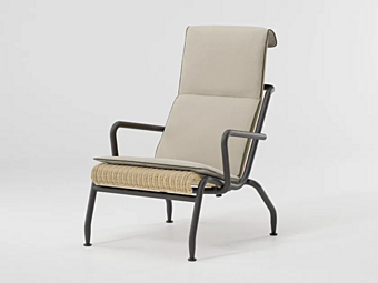 Fauteuil en rotin et aluminium avec dossier rembourré KETTAL SALINA KSB200500