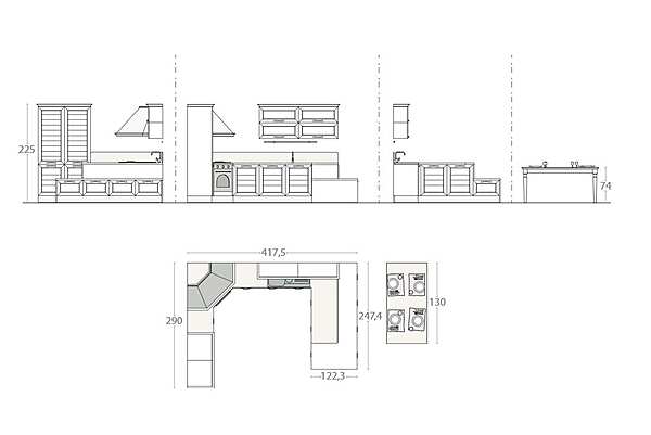 Cuisine en chêne avec poignées Claudia LUBE CUCINE usine LUBE CUCINE de l'Italie. Foto №6