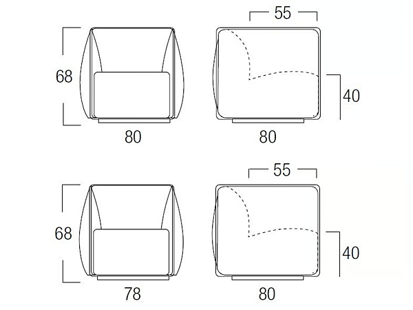 Fauteuil pivotant en tissu avec accoudoirs Egoitaliano Ludo usine Egoitaliano de l'Italie. Foto №4