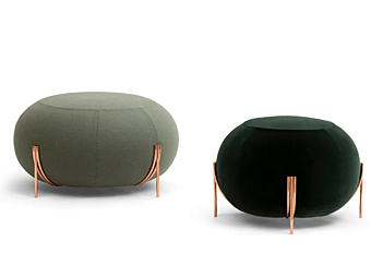 Pouf rond en tissu avec housse amovible Geo Saba