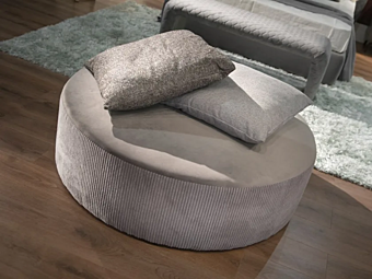 Pouf rond en tissu rembourré avec dossier CASA +39 NS0002, NS0008