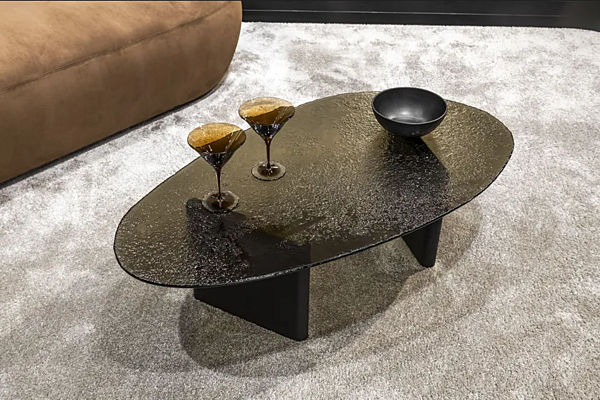 Table basse ovale en verre coulé Stowe MisuraEmme usine MisuraEmme de l'Italie. Foto №3