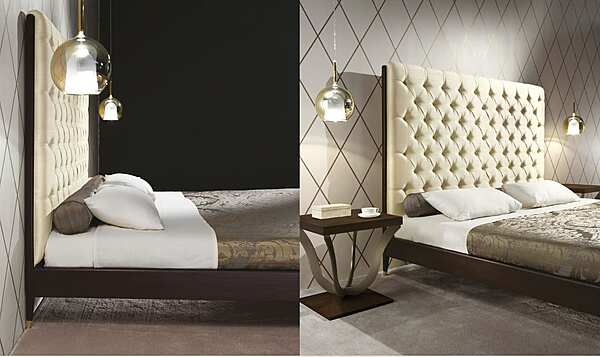 Lit double avec tête de lit rembourrée en tissu Ivette OPERA CONTEMPORARY ANGELO CAPPELLINI usine OPERA CONTEMPORARY de l'Italie. Foto №3