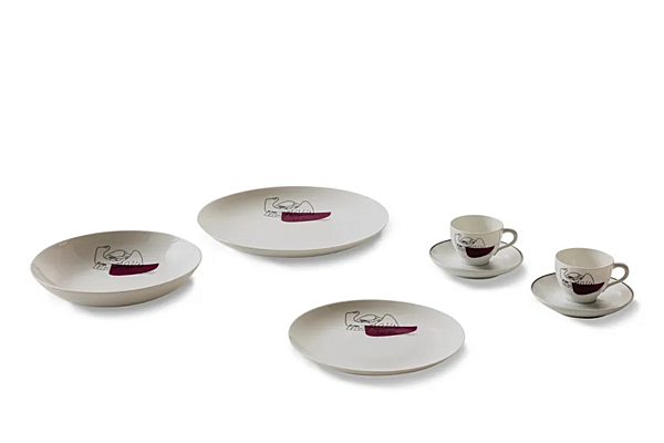 Assiette à dessert en porcelaine ensemble de 2 pièces CASSINA GNR Service Prunier GNR 20 usine CASSINA de l'Italie. Foto №6