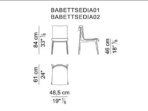 Chaise en tissu Babette i 4 Mariani usine i 4 Mariani de l'Italie. Foto №9