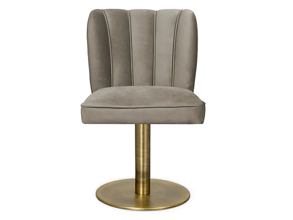 Chaise pivotante en velours DALYAN II BRABBU usine BRABBU de l'Italie. Foto №1