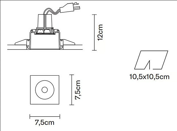 Projecteur encastré en métal Fabbian Tools usine Fabbian de l'Italie. Foto №16