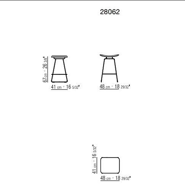 Tabouret en cuir tanné avec repose-pieds FLEXFORM Echoes S H usine FLEXFORM de l'Italie. Foto №3