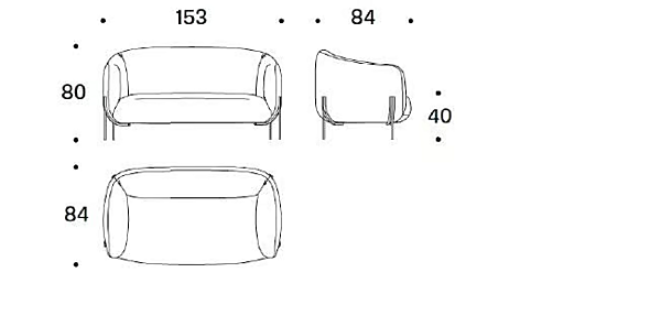 Canapé en tissu 2 places avec housse amovible GEO SABA usine SABA de l'Italie. Foto №6