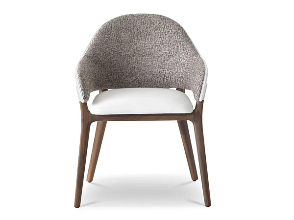 Fauteuil rembourré en tissu et cuir avec accoudoirs LIV i 4 Mariani usine i 4 Mariani de l'Italie. Foto №2