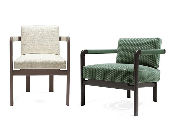 Fauteuil en tissu rembourré avec accoudoirs Montgomery GIORGETTI 71000 usine GIORGETTI de l'Italie. Foto №4
