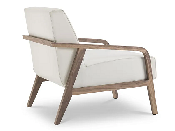 Fauteuil en cuir rembourré avec accoudoirs Woody I 4 Mariani usine i 4 Mariani de l'Italie. Foto №6