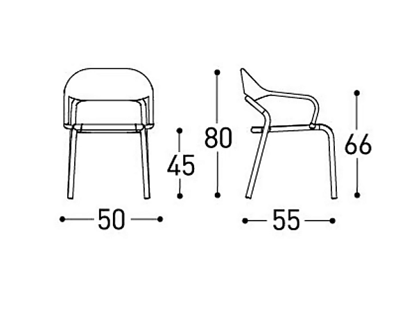 Chaise empilable en aluminium avec accoudoirs VARASCHIN NOSS 2450 usine VARASCHIN de l'Italie. Foto №26