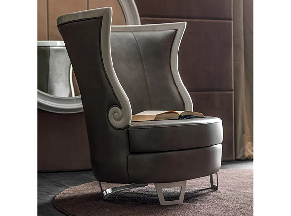 Fauteuil en cuir avec accoudoirs Gaudi Cortezari 637 usine CORTE ZARI de l'Italie. Foto №1