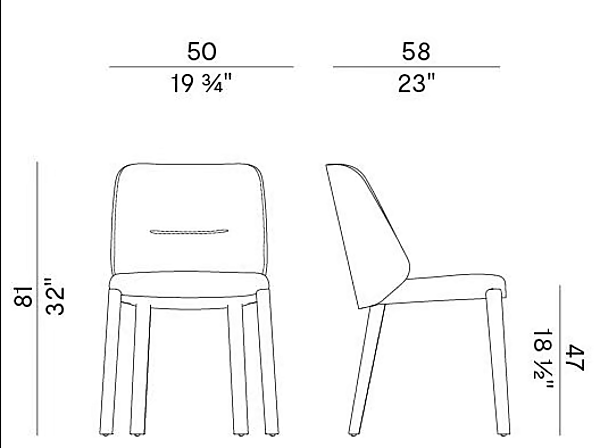 Chaise en tissu rembourrée Potocco Concha 905 905 usine POTOCCO de l'Italie. Foto №5