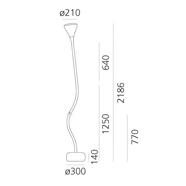 Lampe sur pied réglable en polycarbonate Artemide 0670010IN0A, 0670W10A usine Artemide de l'Italie. Foto №5