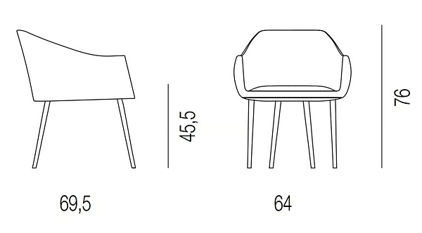 Fauteuil en tissu rembourré avec accoudoirs Ginevra BROSS 1604 usine BROSS de l'Italie. Foto №6