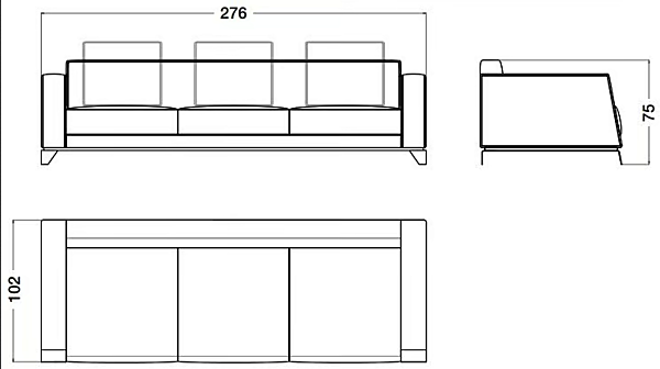 Canapé en tissu 4 places bleu nuit CPRN HOMOOD B129 usine CPRN HOMOOD de l'Italie. Foto №2