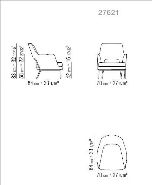 Fauteuil en tissu avec accoudoirs FLEXFORM JOYCE usine FLEXFORM de l'Italie. Foto №4