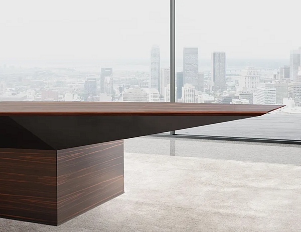 Table de réunion octogonale en bois avec gestion des câbles I 4 Mariani Euclideo usine i 4 Mariani de l'Italie. Foto №5
