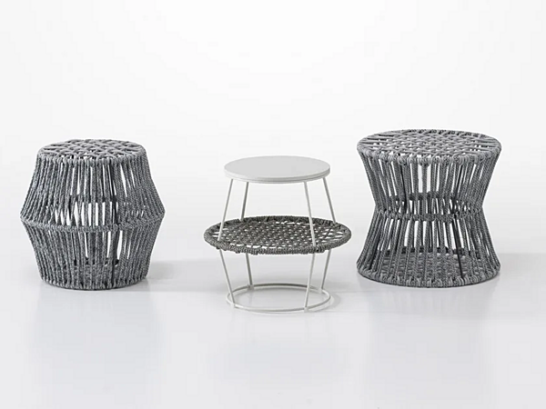 Pouf de jardin rond Ziggy en tissu Saba usine SABA de l'Italie. Foto №7