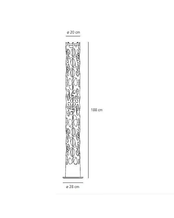 Lampe sur pied LED en acier chromé Artemide New Nature 1157W10APP usine Artemide de l'Italie. Foto №6