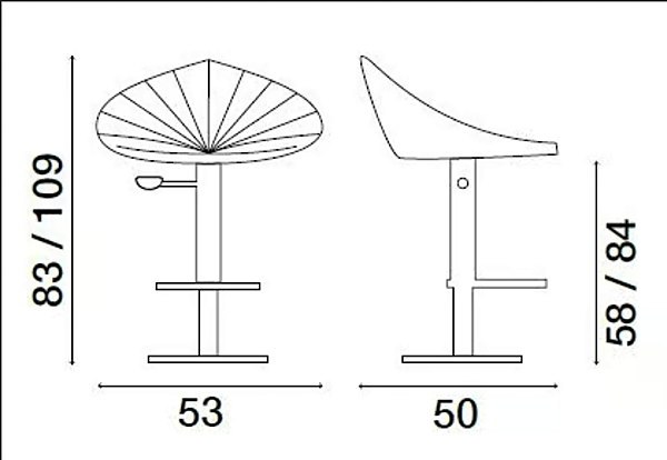 Tabouret en cuir haut avec vérin à gaz FASEM Fiorile Plisse FIORILE BAR PLISSE' BT usine FASEM de l'Italie. Foto №8