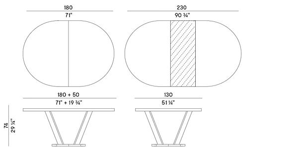 Table ovale extensible en bois Aura 830 Potocco 830/TO1 usine POTOCCO de l'Italie. Foto №5