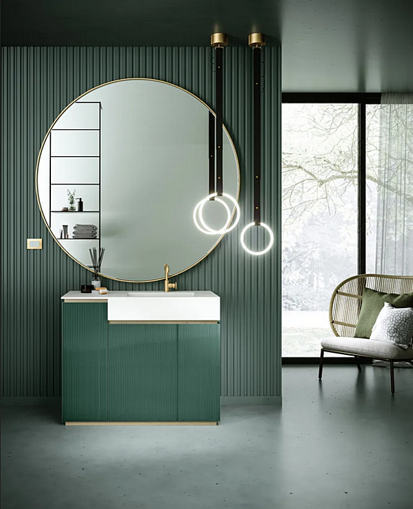 Meuble de salle de bain sur pied en cristal à une section Fusion ARTELINEA AL 601 usine ARTELINEA de l'Italie. Foto №2