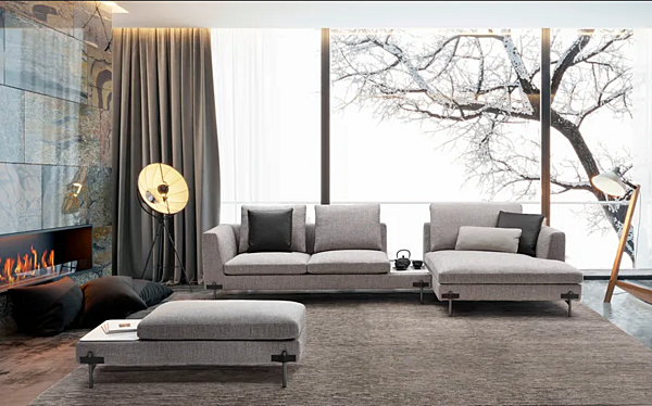 Canapé d'angle en tissu avec repose-pieds Mojito GYFORM usine Gyform de l'Italie. Foto №4