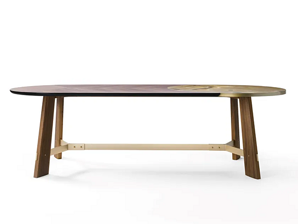 Table ovale en bois et onyx Opera Black Tie OPE26C, OPE26F usine Black Tie de l'Italie. Foto №1