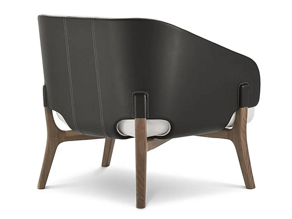 Fauteuil en tissu et cuir avec accoudoirs Savile Row I 4 Mariani usine i 4 Mariani de l'Italie. Foto №4