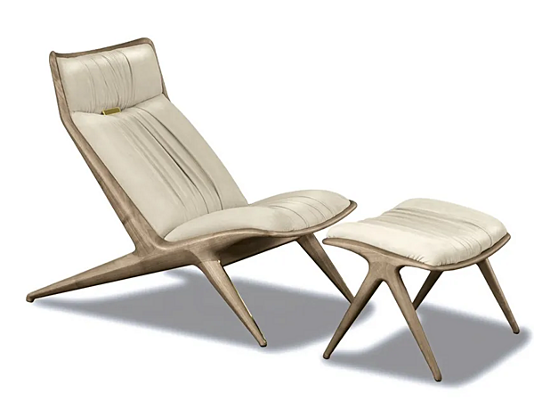 Fauteuil Lounge en Bois Massif AURORA par OPERA CONTEMPORARY usine OPERA CONTEMPORARY de l'Italie. Foto №1