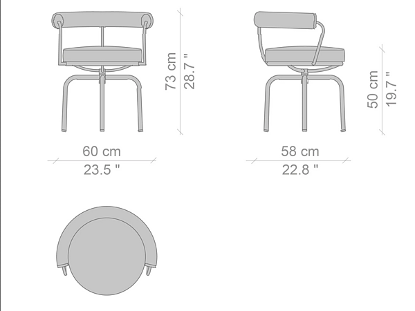Chaise de jardin pivotante avec accoudoirs en extérieur CASSINA 7 007 usine CASSINA de l'Italie. Foto №9