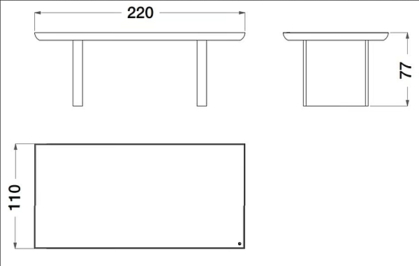 Table rectangulaire en placage de bois Sesto Senso CPRN HOMOOD S517 usine CPRN HOMOOD de l'Italie. Foto №2