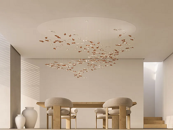 Suspension en porcelaine faite à la main avec éclairage LED Haberdashery feuillage usine HABERDASHERY de l'Italie. Foto №2