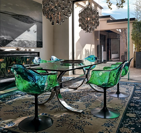 Chaise pivotante en polycarbonate avec accoudoirs Ella Edra ELL010/15/20/40 usine EDRA de l'Italie. Foto №3