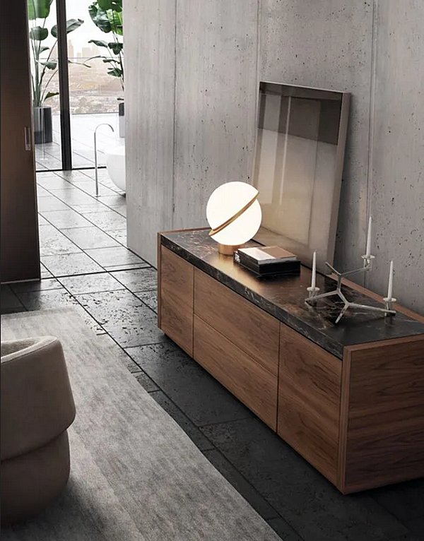 Buffet en bois avec plateau en marbre Materica i 4 Mariani usine i 4 Mariani de l'Italie. Foto №3