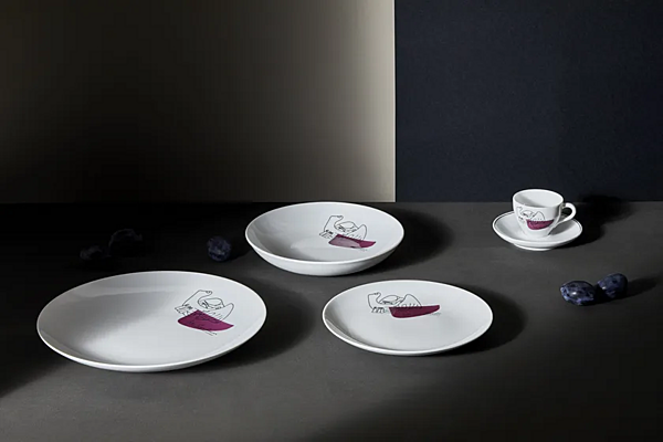 Assiette à dessert en porcelaine ensemble de 2 pièces CASSINA GNR Service Prunier GNR 20 usine CASSINA de l'Italie. Foto №7