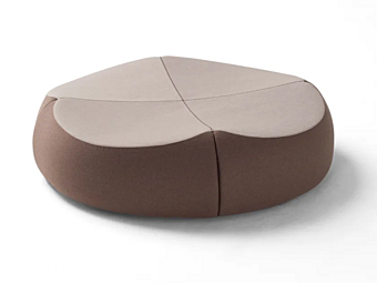 Pouf rond en tissu Panis AMURA usine AMURA de l'Italie