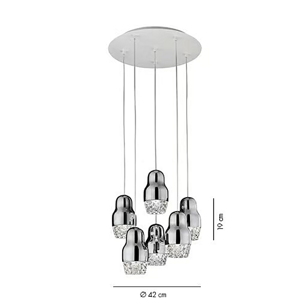 Suspension en verre et aluminium LED Fedora AXOLIGHT usine Axolight de l'Italie. Foto №3