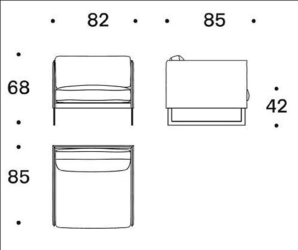 Fauteuil en tissu avec accoudoirs Saba Livingston usine SABA de l'Italie. Foto №5