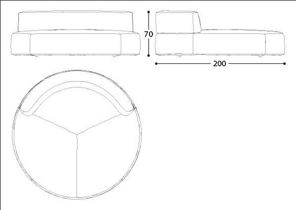 Bande de lit de jardin en tissu ronde VARASCHIN Deybed 221D/221DA- 221DB/221DBA usine VARASCHIN de l'Italie. Foto №9