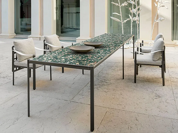 Table de jardin avec plateau en marbre Aldia GIORGETTI usine GIORGETTI de l'Italie. Foto №4