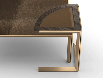 Table d'appoint triangulaire en cristal F.lli Orsenigo Grandangolo