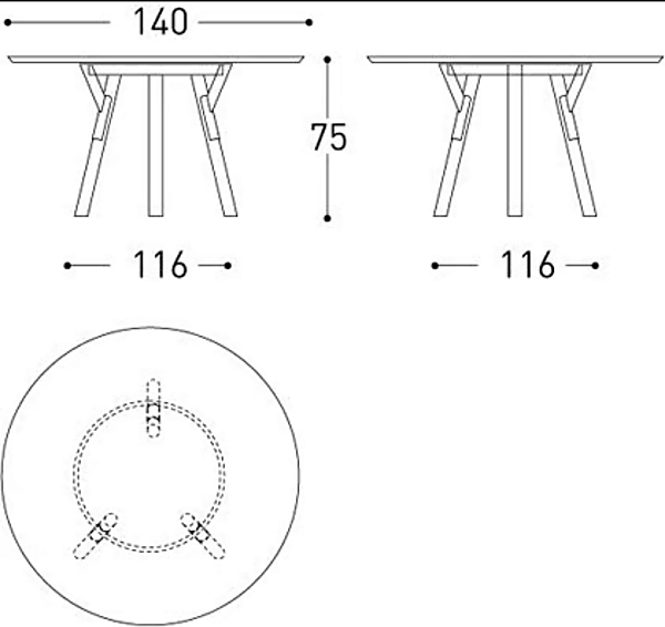 Table ronde en HPL Link VARASCHIN usine VARASCHIN de l'Italie. Foto №4